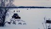 People enjoy winter toys on Walled Lake