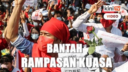 Puluhan ribu demonstrasi bantah rampasan kuasa Myanmar