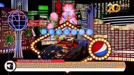 Medio tiempo en el Super Bowl The Weeknd maravilló en un escenario imponente, con fuegos artificiales y una gran coreografía