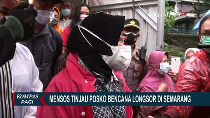 Mensos Tinjau Posko Bencana Longsor di Semarang