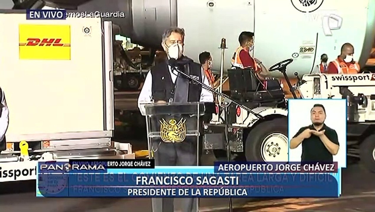 Presidente Sagasti tras arribo de primer lote de vacunas: "Es el comienzo de una tarea larga y difícil"