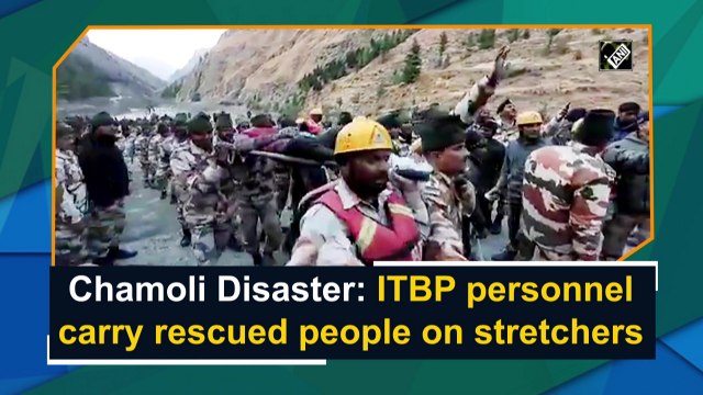 Chamoli Disaster: ITBP personnel carry rescued people on stretchers