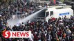 Myanmar police fire water cannon at Naypyidaw protesters