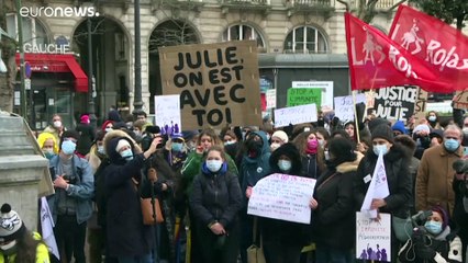 Centenares de manifestantes en París en apoyo a una supuesta víctima de violación