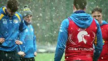 Leeds Rhinos Snow training