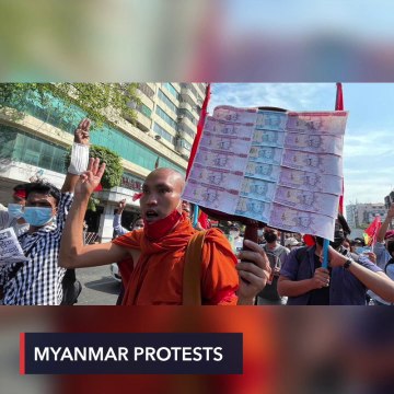 Monks, nurses join third day of protests against Myanmar coup