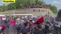 Myanmar police fire water cannon at anti-coup protesters