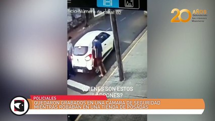 Quedaron grabados en una cámara de seguridad mientras robaban en una tienda de Posadas