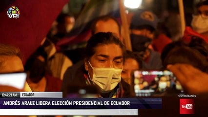 下载视频: Andrés Arauz lidera elección presidencial de Ecuador - VPItv