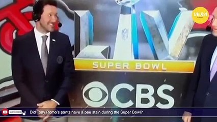 Did Tony Romos pants have a pee stain during the Super Bowl