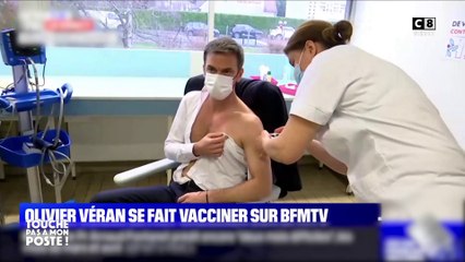 Olivier Véran se fait vacciner en direct, à la télévision