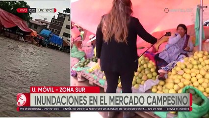 La lluvia dejó calles llenas de agua y generó problemas en el mercado Campesino
