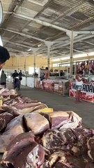 Guy Loses Control of Motor Bike While Showing Off in Meat Market