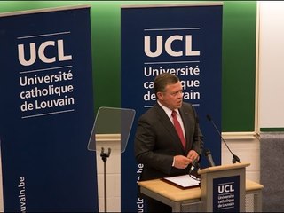 جلالة الملك عبدالله الثاني في جلسة حوارية مع طلبة الجامعة الكاثوليكية في لوفان