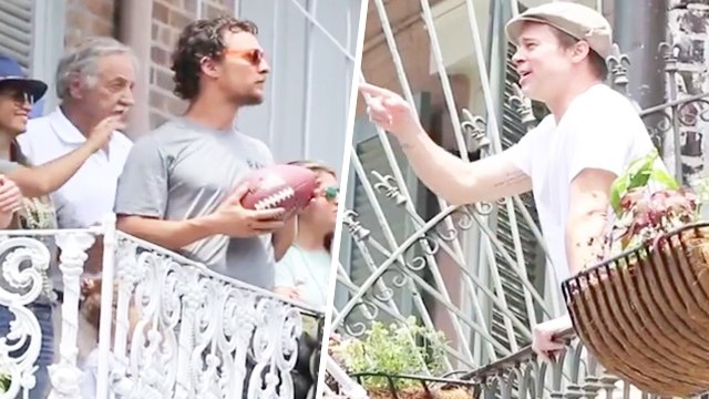 Matthew Mcconaughey Was Seen Cherishing A Fun Passing Game With Brad Pitt