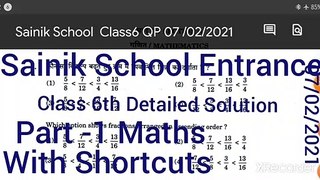 Sainik School Class 6 Maths 2021 Detailed Solution with Tips & Tricks