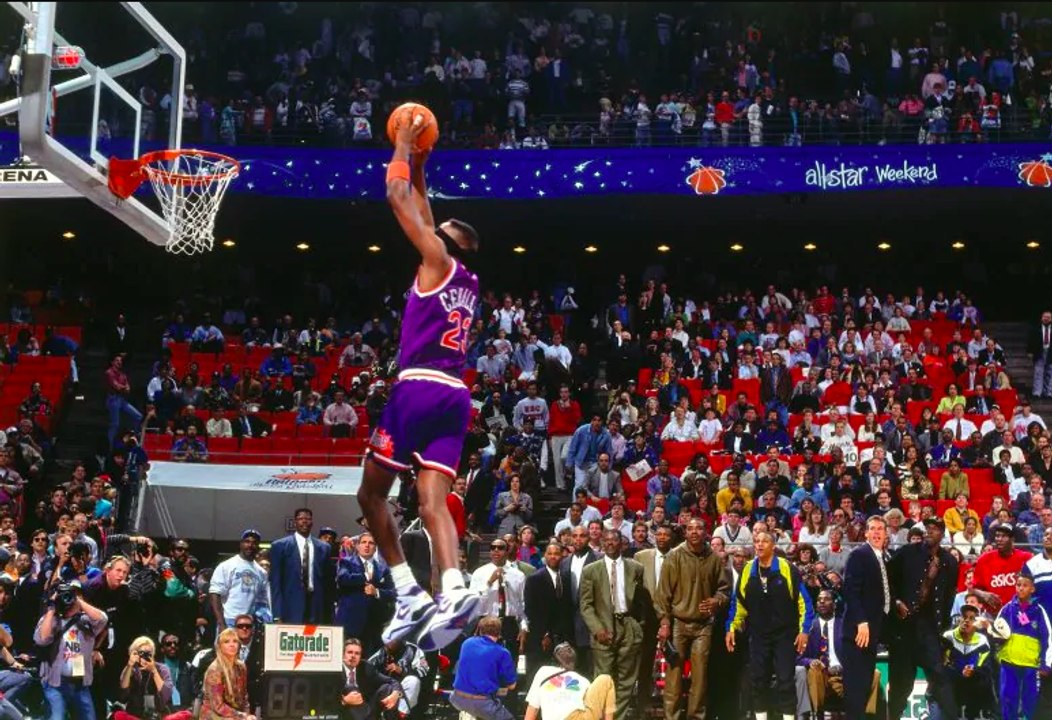 Cedric Ceballos' blindfold dunk