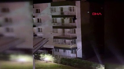 Hırsızlık şüphelisi balkondan balkona atlarken görüntülendi