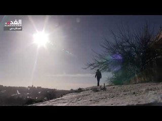 الثلوج كما بدت في عمان صباح اليوم