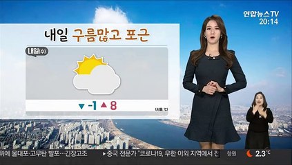 [날씨] 추위 풀려, 내일 낮 포근…밤 중부 미세먼지