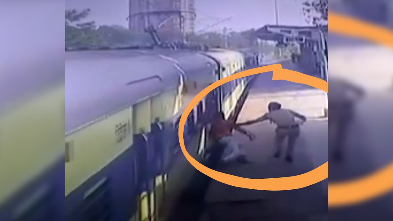 An RPF Soldier Saves A Specially-abled Man On Panvel Station
