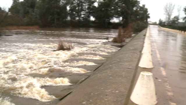 Crecida de ríos y embalses en Extremadura por las fuertes lluvias