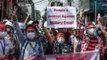 Manifestantes de Myanmar protestan contra el reciente golpe militar