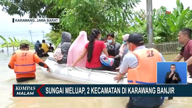 Ridwan Kamil Pantau Titik Banjir di Karawang dan Saluran Air Penyebab Banjir di Cikampek