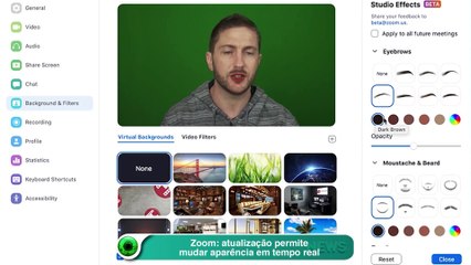 Zoom- atualização permite mudar aparência em tempo real