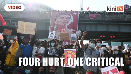 Myanmar police fire to disperse protest, four hurt, one critical