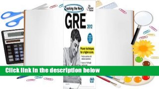 PDF-Download Cracking the New GRE with DVD, 2012 Edition  Kostenloser Zugang