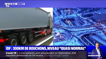 Neige: 300 km de bouchons en Ile-de-France, un niveau "quasi normal"