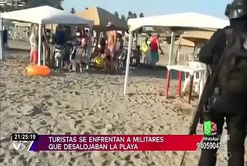 Acapulco: militares desalojaron de playas a personas que no acataban toque de queda