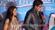Amitabh Bachchan unveils and bumps own effigy at Bhoothnath press conference, with Juhi Chawla