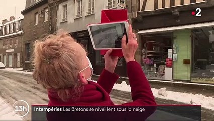 Intempéries : chutes de neige exceptionnelles en Bretagne