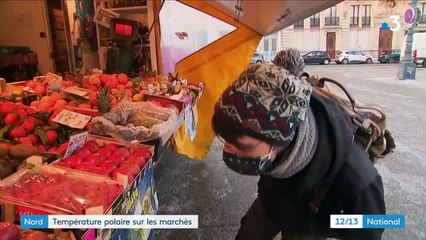 Vague de froid : sur les marchés du Nord, on s'adapte aux températures glaciales