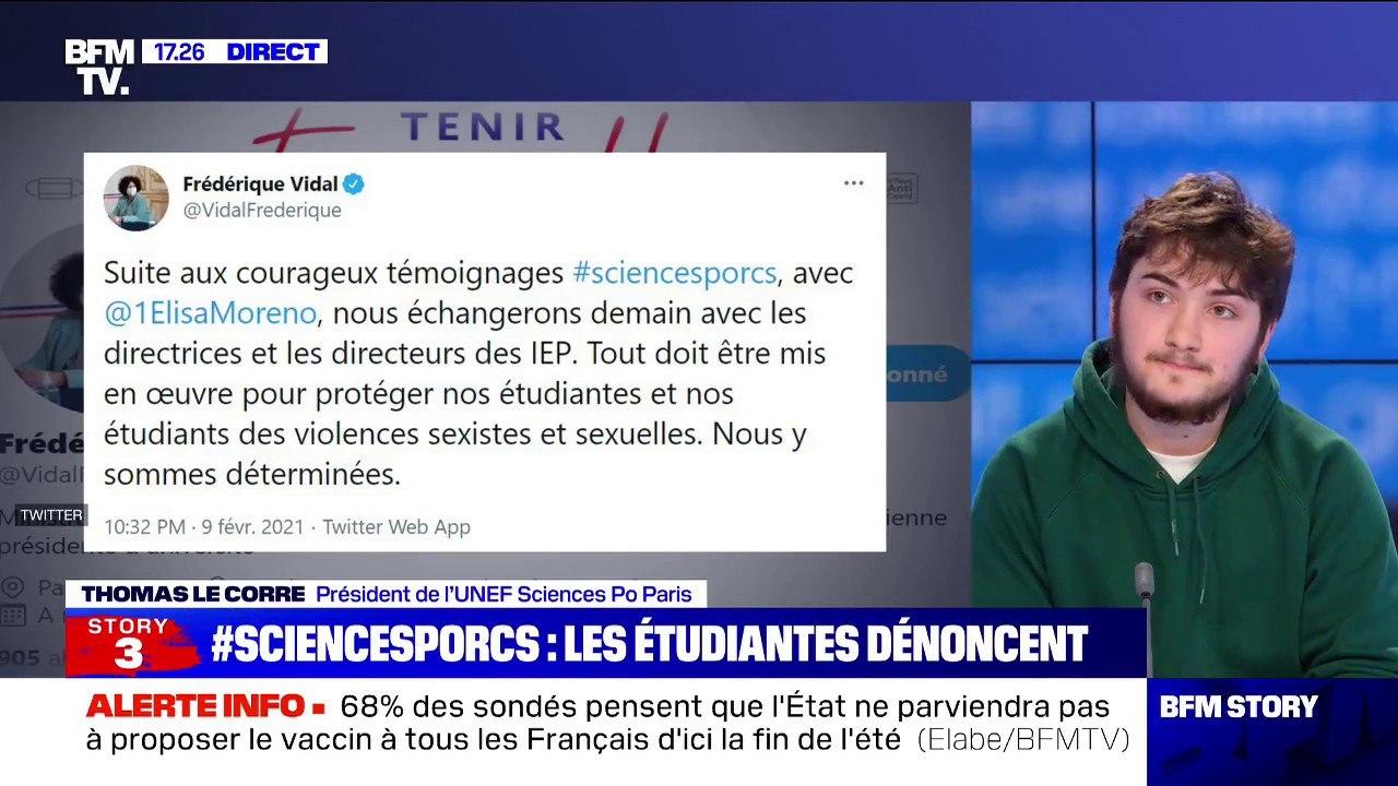 Thomas Le Corre (UNEF) sur #SciencesPorcs: "Recueillir la parole des victimes, Sciences Po ne le fait pas bien pour le moment"