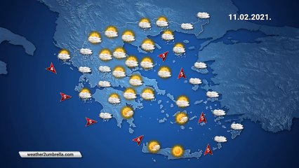 Η πρόγνωση του καιρού για την Πέμπτη 11-02-2021