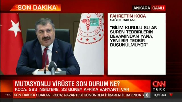 Bakan Koca'dan ayrıntılı açıklama! Türkiye'deki mutasyonlu virüste son durum ne?