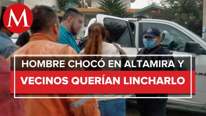 Hombre chocó, apuñaló y secuestró; casi es linchado en Altamira