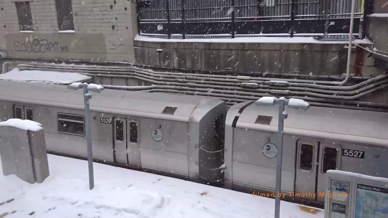 The New York City Subway During a SnowStorm in Brooklyn 2021