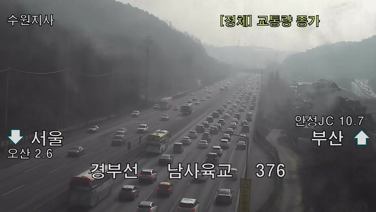 [고속도로 교통상황] 귀성길 정체 본격화...정오쯤 절정  / YTN