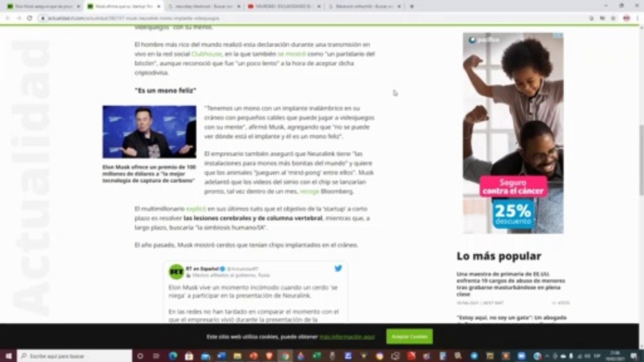 CONECTANDO SIMIOS Y HUMANOS GRACIAS A NEUROKEY, NEUROLINK, ELON MUSK Y LOS ROTHSCHILD