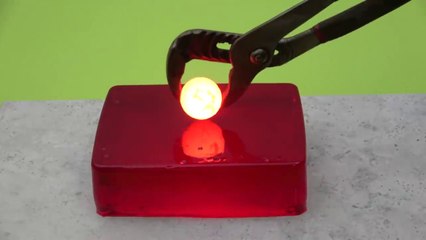 EXPERIMENT Glowing 1000 degree METAL BALL vs JELLY