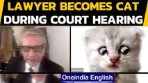 Lawyer turns cat during virtual court hearing: Viral video | Oneindia News