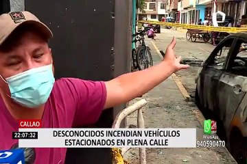 Callao: cuatro vehículos estacionados ardieron en llamas