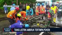 3 Tiang Listrik Ambruk, Jalur Utama Tasikmalaya Macet