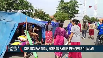 Akui Kurang Dapat Bantuan, Korban Banjir di Indramayu Terpaksa Mengemis di Jalan