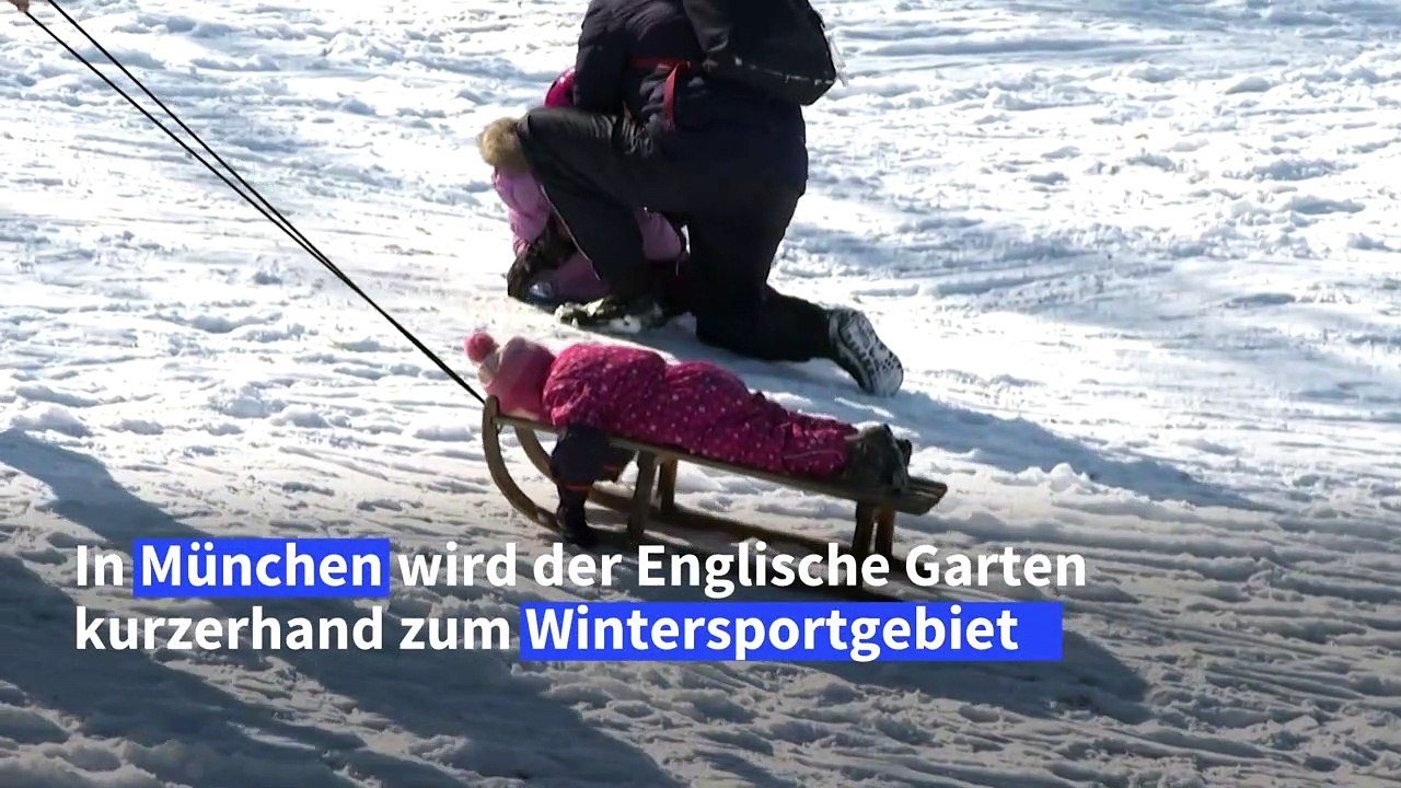 Spaß im Schnee in München: Skifahren im Englischen Garten