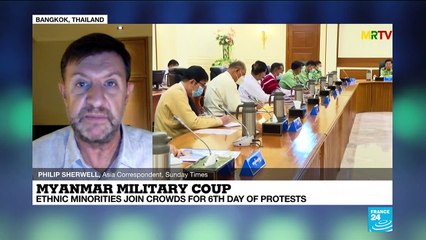 Myanmar anti-coup protesters march again as US sanctions generals